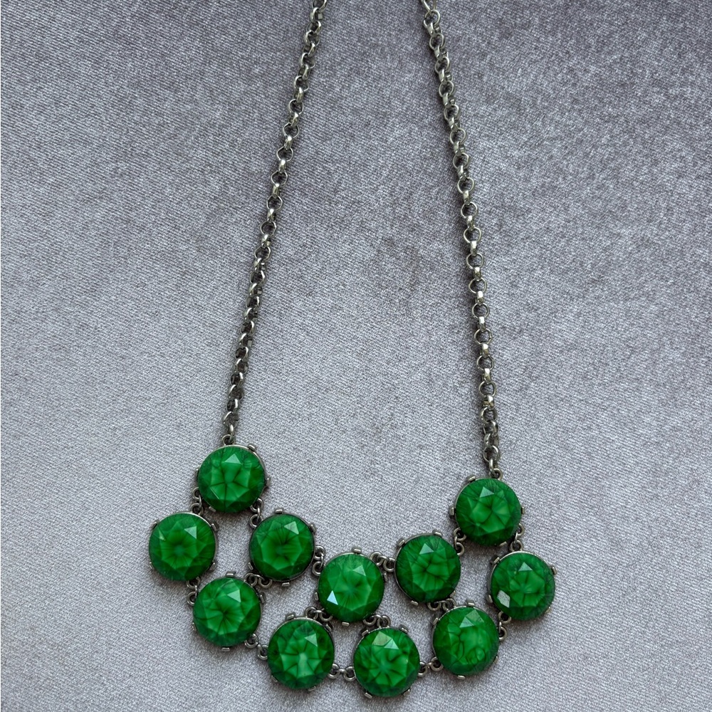 Emerald Green Faceted Statement Necklace